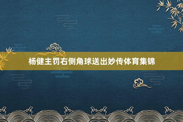 杨健主罚右侧角球送出妙传体育集锦